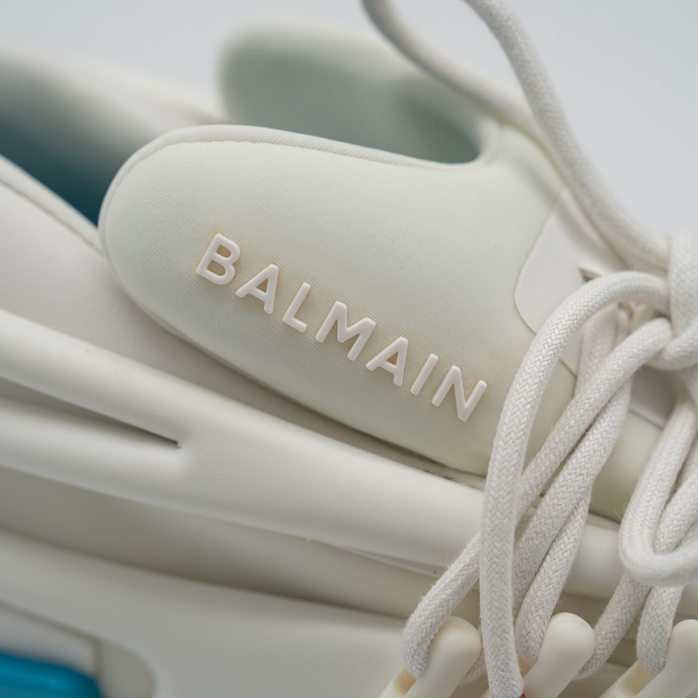 size 43 10 US Balmain Unicorn White Blue Sneakers Neoprene - Picture 8 of 14